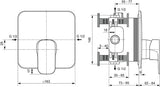 Ideal Standard Brausearmatur Unterputz Tonic II, Bausatz 2, Rosette 163x163mm, Chrom