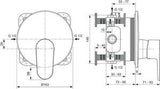 Ideal Standard Brausearmatur Unterputz Cerafine O, Bausatz 2, Rosette Durchmesser:163mm, Chrom