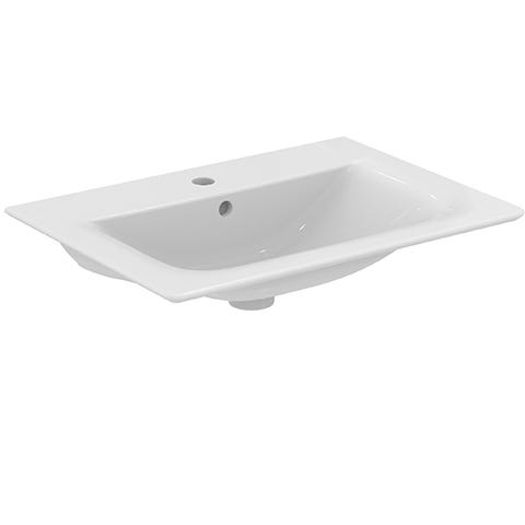 Ideal Standard Möbelwaschtisch Connect Air, 1 Hahnloch, mit Überlauf, rechteckig, weiß, hängend