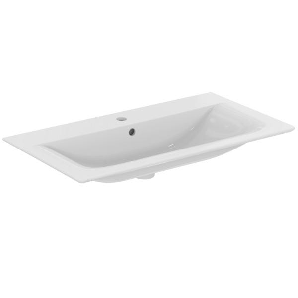Ideal Standard Möbelwaschtisch Connect Air, 1 Hahnloch, mit Überlauf, rechteckig, weiß, hängend