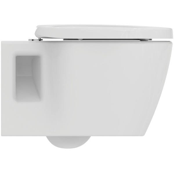 Ideal Standard WC-Paket Connect, WC randlos, mit WC-Sitz Softclosing, 365x550x385mm, Weiß