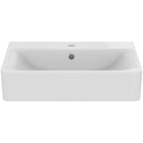 Ideal Standard Waschtisch Connect Cube, 1 Hahnloch, mit Überlauf, weiß, hängend, Keramik