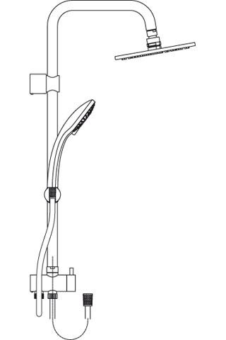 Ideal Standard Duschsystem Idealrain für Aufputz-Armatur Handbrause: 100mm Chrom
