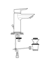 Ideal Standard Waschtischarmatur Tesi, 5 l/min., mit Ablaufgarnitur, Ausladung 93mm, Chrom