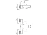 Ideal Standard Badearmatur Aufputz Ceraflex, Ausladung 162mm, Chrom