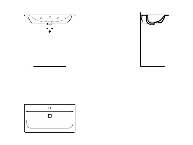 Ideal Standard Möbelwaschtisch Connect Air, 1 Hahnloch, mit Überlauf, rechteckig, weiß, hängend