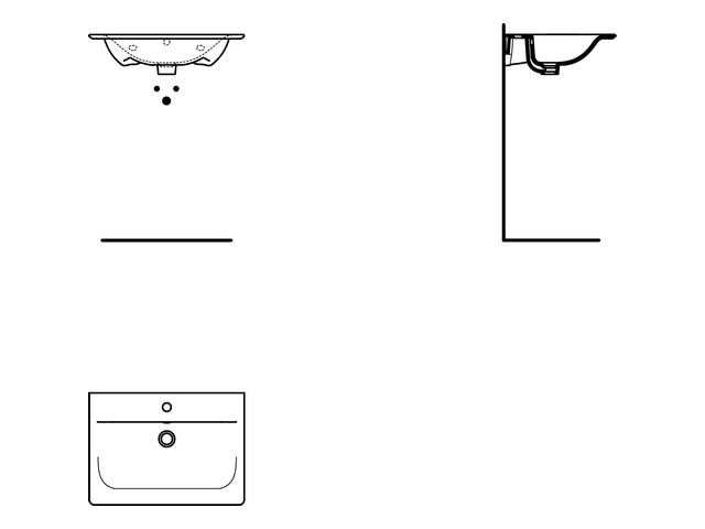 Ideal Standard Möbelwaschtisch Connect Air, 1 Hahnloch, mit Überlauf, rechteckig, weiß, hängend