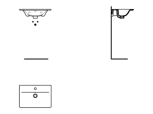 Ideal Standard Möbelwaschtisch Connect Air, 1 Hahnloch, mit Überlauf, rechteckig, weiß, hängend