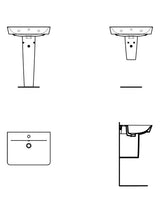 Ideal Standard Waschtisch Connect Air Cube, 1 Hahnloch, mit Überlauf, weiß, Rechteckig, Keramik, hängend
