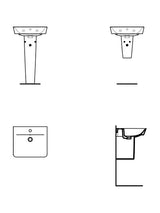 Ideal Standard Waschtisch Connect Air Cube, 1 Hahnloch, mit Überlauf, weiß, Rechteckig, Keramik, hängend