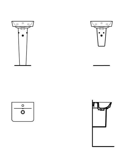 Ideal Standard Handwaschbecken Connect Air Cube, 1 Hahnloch, mit Überlauf, 400x350x150mm, Weiß