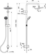 Ideal Standard Duschsystem Idealrain für Unterputz-Armatur Chrom