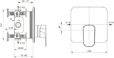 Ideal Standard Brausearmatur Unterputz Tonic II, Bausatz 2, Rosette 163x163mm, Chrom