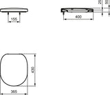 Ideal Standard WC-Paket Connect, WC randlos, mit WC-Sitz Softclosing, 365x550x385mm, Weiß