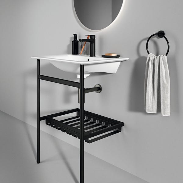 Ideal Standard Möbelwaschtisch Connect Air, 1 Hahnloch, mit Überlauf, rechteckig, weiß, hängend