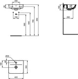Ideal Standard Handwaschbecken Connect Air Cube, 1 Hahnloch, mit Überlauf, 400x350x150mm, Weiß