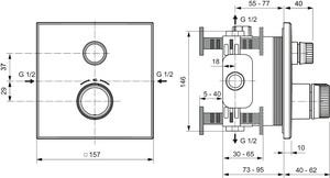 Ideal Standard Brausethermostat Unterputz Ceratherm Navigo 1 Verbraucher Chrom