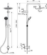 Ideal Standard Duschsystem Idealrain für Unterputz-Armatur Chrom