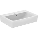Ideal Standard Waschtisch Connect Cube, 1 Hahnloch, mit Überlauf, weiß, hängend, Keramik