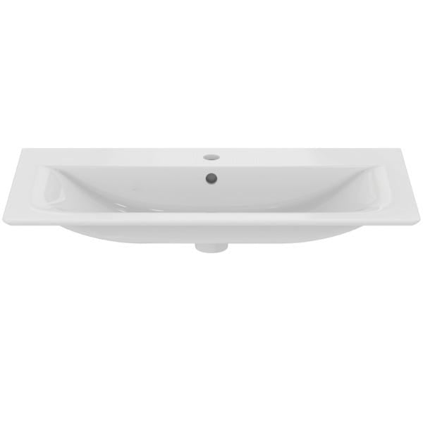 Ideal Standard Möbelwaschtisch Connect Air, 1 Hahnloch, mit Überlauf, rechteckig, weiß, hängend