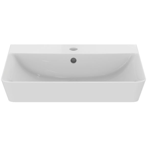 Ideal Standard Waschtisch Connect Air Cube, 1 Hahnloch, mit Überlauf, weiß, Rechteckig, Keramik, hängend