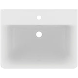 Ideal Standard Waschtisch Connect Cube, 1 Hahnloch, mit Überlauf, weiß, hängend, Keramik