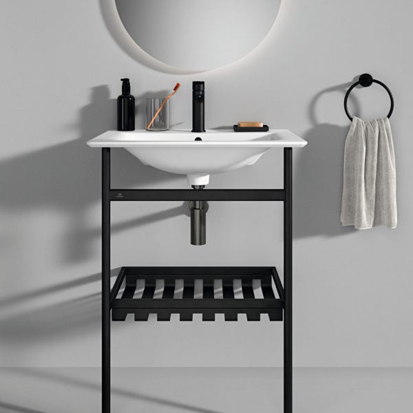 Ideal Standard Möbelwaschtisch Connect Air, 1 Hahnloch, mit Überlauf, rechteckig, weiß, hängend