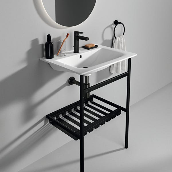 Ideal Standard Möbelwaschtisch Connect Air, 1 Hahnloch, mit Überlauf, rechteckig, weiß, hängend