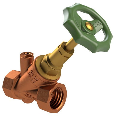 KEMPER STANDARD Freistrom-Absperrventil, RG-ms, mit Entleerstopfen G1/4, IG