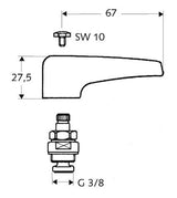 SCHELL Spezial-Oberteil, Hebelgriff, DN 10 G 3/8 AG