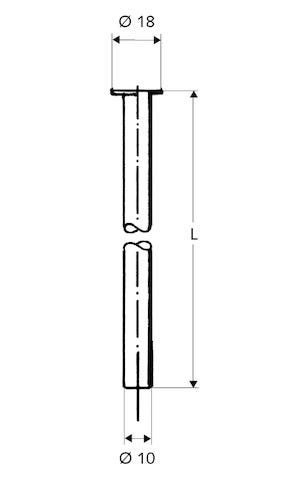 SCHELL Kupferrohr Ø 10 mm, Einerseits mit Bördel Ø 18 mm für G 1/2 Überwurfmutter, andererseits glatt, chrom