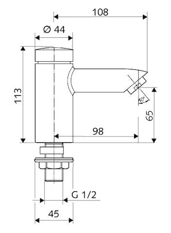 SCHELL Standventil PETIT SC, HD-K - Hochdruck Kaltwasser / vorgemischtes Wasser, Selbstschluss, DN 15 G 1/2 AG, chrom
