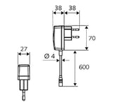 SCHELL Waschtisch-Armatur PURIS E, Elektronisch, HD-K - Hochdruck Kaltwasser / vorgemischtes Wasser, Infrarot, Steckernetzteil 9 VDC, 100 - 240 VAC, 50 - 60 Hz, G 3/8 IG, chrom