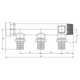 REHAU Schiebehülsenverteiler RAUTITAN RX+ 3-fach R/Rp3/4