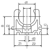 Rohrklemme 32 ohne Klemmbügel