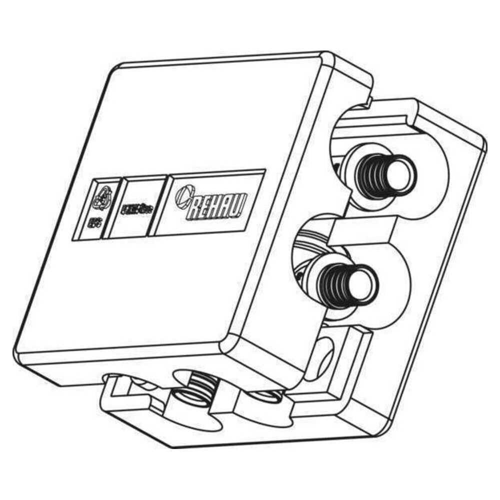 REHAU Kreuzungsfitting RAUTITAN für Heizungsinstallation, mit Dämmbox, aus Messing, unbehandelt, geeignet für Zweirohrsystem, mit Isolierbox und abschließbar