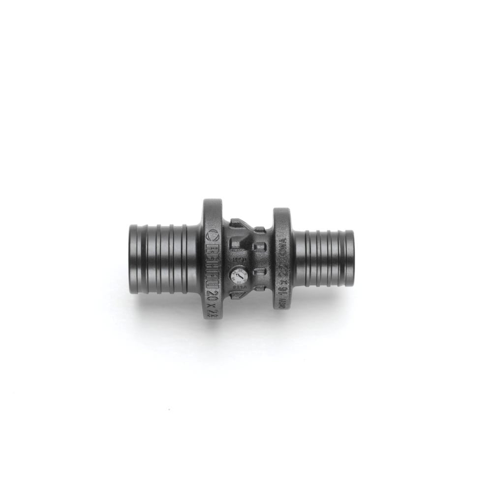REHAU Kupplung RAUTITAN PX, 1-teilig, gerade, Schiebeende, schwarz, PPSU, max. 10 bar, 1 - 70 °C