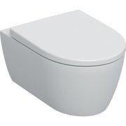 Geberit iCon Set Wand-WC Tiefspüler, geschlossene Form, Rimfree, mit WC-Sitz: T=53cm, Absenkautomatik=ja, QuickRelease-Scharniere=Ja, verriegelbar, Befestigung=von oben, weiß