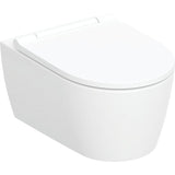 Geberit ONE Set Wand-WC Tiefspüler wandhängend mit WC-Sitz, Tiefspül-WC, TurboFlush-Spültechnik, weiß, keramische Oberfläche, glänzend