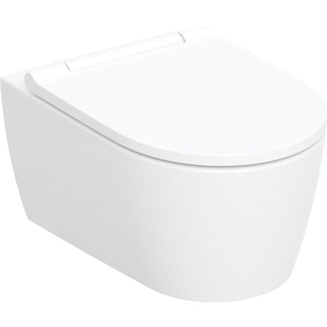 Geberit ONE Set Wand-WC Tiefspüler wandhängend mit WC-Sitz, Tiefspül-WC, TurboFlush-Spültechnik, weiß, keramische Oberfläche, glänzend