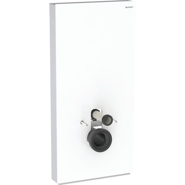 Geberit Monolith Sanitärmodul für Wand-WC, 101 cm, Frontverkleidung aus Glas: Frontverkleidung: Glas weiß, Seitenverkleidung: Aluminium