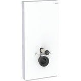 Geberit Monolith Sanitärmodul für Wand-WC, 101 cm, Frontverkleidung aus Glas: Frontverkleidung: Glas weiß, Seitenverkleidung: Aluminium