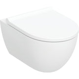 Geberit Acanto Set Wand-WC Tiefspüler, geschlossene Form, TurboFlush, mit WC-Sitz: T=53cm, Absenkautomatik=ja, QuickRelease-Scharniere=Ja, verriegelbar, Befestigung=von oben, weiß