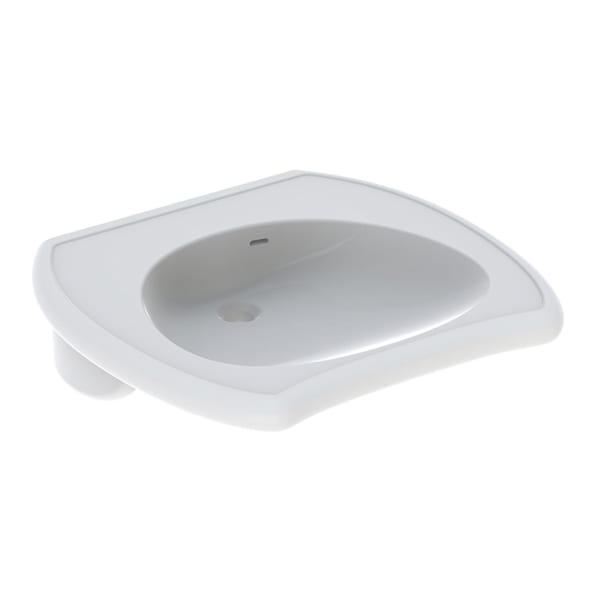 Geberit Vitalis Waschtisch barrierefrei: 65x60cm, Hahnloch=ohne, Überlauf=sichtbar, weiß