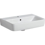 Geberit Renova Compact Waschtisch, Keramik, hängend, weiß, mit sichtbarem Überlauf, 1 Platz