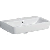 Geberit Renova Compact Waschtisch, Keramik, hängend, weiß, mit sichtbarem Überlauf, 1 Platz