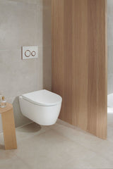 Geberit iCon Set Wand-WC Tiefspüler, geschlossene Form, Rimfree, mit WC-Sitz: T=53cm, Absenkautomatik=ja, QuickRelease-Scharniere=Ja, verriegelbar, Befestigung=von oben, weiß