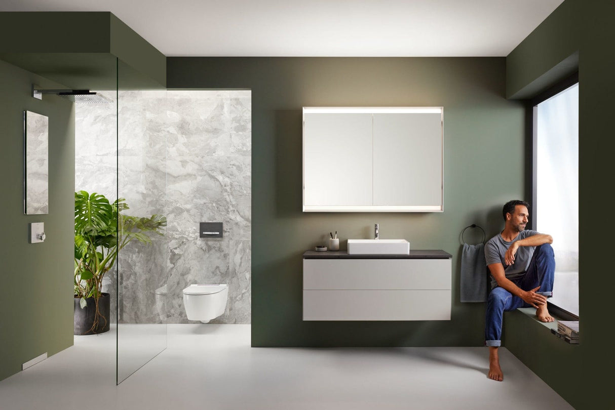 Geberit ONE Set Wand-WC Tiefspüler wandhängend mit WC-Sitz, Tiefspül-WC, TurboFlush-Spültechnik, weiß, keramische Oberfläche, glänzend