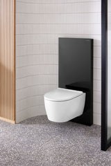 Geberit ONE Set Wand-WC Tiefspüler wandhängend mit WC-Sitz, Tiefspül-WC, TurboFlush-Spültechnik, weiß, keramische Oberfläche, glänzend