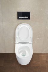 Geberit ONE Set Wand-WC Tiefspüler wandhängend mit WC-Sitz, Tiefspül-WC, TurboFlush-Spültechnik, weiß, keramische Oberfläche, glänzend
